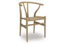 CH24 Wishbone Chair, Eiche geseift, Geflecht natur
