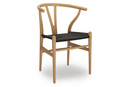 CH24 Wishbone Chair, Eiche geölt, Geflecht schwarz