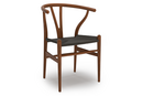 CH24 Wishbone Chair, Nussbaum geölt, Geflecht schwarz