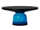 Bell Coffee Table, Schwarz brünierter Stahl, klar lackiert, Saphir-blau