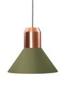 Bell Light Pendant Lamp, Kupfer, Stoff grün, H 22 x ø 45 cm