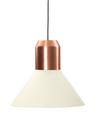 Bell Light Pendant Lamp, Kupfer, Stoff weiß, H 22 x ø 45 cm