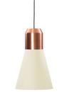 Bell Light Pendant Lamp, Kupfer, Stoff weiß, H 35 x ø 32 cm
