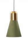 Bell Light Pendant Lamp, Messing, Stoff grün, H 35 x ø 32 cm