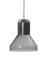 Bell Light Pendant Lamp, Metall grau lackiert, Kristallglas grau, H 23 x ø 35 cm