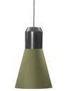 Bell Light, Metall grau lackiert, Stoff grün, H 35 x ø 32 cm