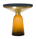 Bell Side Table, Messing, klar lackiert, Bernstein-orange