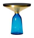 Bell Side Table, Messing, klar lackiert, Saphir-blau