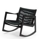 Euvira Rocking Chair, Eiche schwarz gebeizt, schwarz