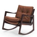 Euvira Rocking Chair Soft, Eiche braun gebeizt, Leder Classic cognac