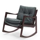Euvira Rocking Chair Soft, Eiche braun gebeizt, Leder Classic grau