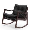 Euvira Rocking Chair Soft, Eiche braun gebeizt, Leder Classic schwarz
