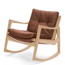 Euvira Rocking Chair Soft, Eiche natur, Leder Classic cognac