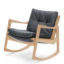 Euvira Rocking Chair Soft, Eiche natur, Leder Classic grau