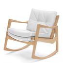 Euvira Rocking Chair Soft, Eiche natur, Leder Classic weiß