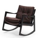 Euvira Rocking Chair Soft, Eiche schwarz gebeizt, Leder Classic chocolate