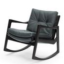 Euvira Rocking Chair Soft, Eiche schwarz gebeizt, Leder Classic grau