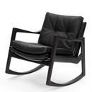 Euvira Rocking Chair Soft, Eiche schwarz gebeizt, Leder Classic schwarz