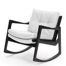 Euvira Rocking Chair Soft, Eiche schwarz gebeizt, Leder Classic weiß