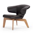 Munich Lounge Chair, Classic Leder chocolate, Nussbaum