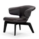 Munich Lounge Chair, Classic Leder chocolate, schwarz gebeizt