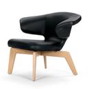 Munich Lounge Chair, Classic Leder schwarz, Eiche natur