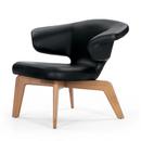 Munich Lounge Chair, Classic Leder schwarz, Nussbaum