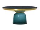 Bell Coffee Table, Messing, klar lackiert, Montana-blau