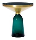 Bell Side Table, Messing, klar lackiert, Smaragd-grün
