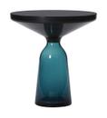 Bell Side Table, Schwarz brünierter Stahl, klar lackiert, Montana-blau