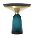 Bell Side Table, Messing, klar lackiert, Montana-blau