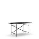 Eiermann Tisch, Linoleum schwarz mit schwarzer Kante (Forbo 4023), 140 x 80 cm, Schwarz, senkrecht, versetzt (Eiermann 2), 100 x 66 cm