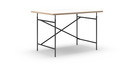 Eiermann Tisch, Melamin weiß mit Eichekante, 120 x 80 cm, Schwarz, senkrecht, versetzt (Eiermann 2), 100 x 66 cm