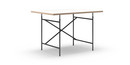Eiermann Tisch, Melamin weiß mit Eichekante, 120 x 80 cm, Schwarz, senkrecht, versetzt (Eiermann 2), 80 x 66 cm