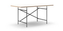 Eiermann Tisch, Melamin weiß mit Eichekante, 160 x 80 cm, Schwarz, senkrecht, versetzt (Eiermann 2), 100 x 66 cm