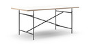 Eiermann Tisch, Melamin weiß mit Eichekante, 180 x 90 cm, Schwarz, senkrecht, mittig (Eiermann 2), 135 x 78 cm