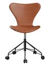 Serie 7 Drehstuhl 3117 / 3217 Vollpolsterung, Ohne Armlehnen, Leder Grace walnut, Black