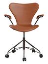 Serie 7 Drehstuhl 3117 / 3217 Vollpolsterung, Mit Armlehnen, Leder Grace walnut, Brown bronze