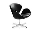 Swan Chair, Sonderhöhe 48 cm, Leder Grace, Black