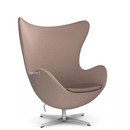 Egg Chair, Christianshavn, Christianshavn 1130 - Light Red Uni, Satingebürstetes Aluminium , Ohne Fußhocker