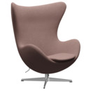 Egg Chair, Re-wool, 648 - Pale rose/natural, Satingebürstetes Aluminium , Ohne Fußhocker