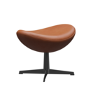 Egg Footstool, Leder Grace, Walnut, Black