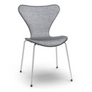 Serie 7 Stuhl mit Frontpolster, Gefärbte Esche, Black, Remix 143 - Grau, Chrome