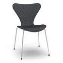 Serie 7 Stuhl mit Frontpolster, Gefärbte Esche, Black, Remix 183 - Schwarz, Chrome