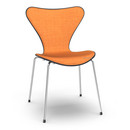 Serie 7 Stuhl mit Frontpolster, Gefärbte Esche, Black, Remix 543 - Orange, Chrome