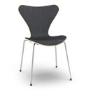 Serie 7 Stuhl mit Frontpolster, Holz klar lackiert, Buche natur, Remix 183 - Schwarz, Chrome