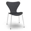 Serie 7 Stuhl mit Frontpolster, Lack, Schwarz lackiert, Remix 183 - Schwarz, Chrome