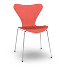 Serie 7 Stuhl mit Frontpolster, Lack, Weiß lackiert, Remix 643 - Rot, Chrome