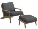 Bay Lounge Sessel, Anthrazit, Mit Ottoman