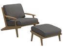 Bay Lounge Sessel, Granit, Mit Ottoman